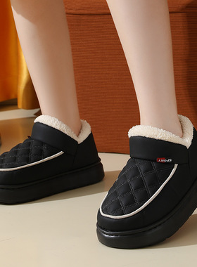 Cotton slippers men's bag with winter warm thick sole 2024,