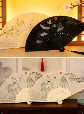 新中式折扇古风中国风旗袍夏季折叠小扇子拍照女便携新款古典汉服