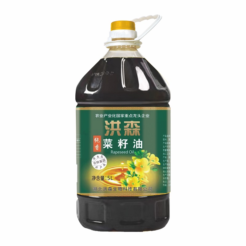 洪森原香菜籽油5L非转基因物理压榨植物食用油-图3