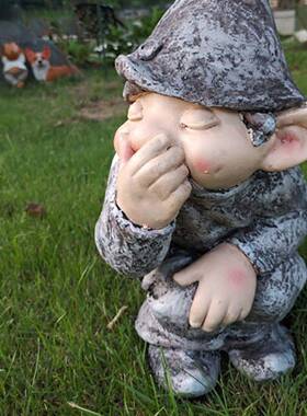 马逊跨境新YS-001款园林摆件花园侏儒拉臭亚脂臭小矮树工艺人品花