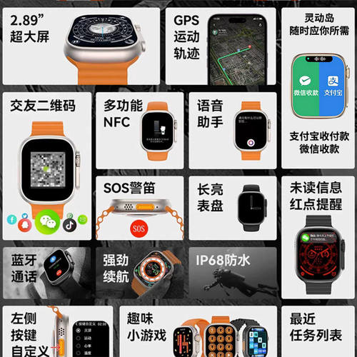 新款S11Ultra智能手表可插卡蜂窝版逼真通话触屏运动手表 - 图3