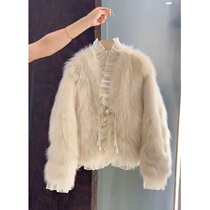 2023 Autumn Winter New Design Sense small crowdsourced High-end Lamb Fur Fur Fur One-piece Jacket