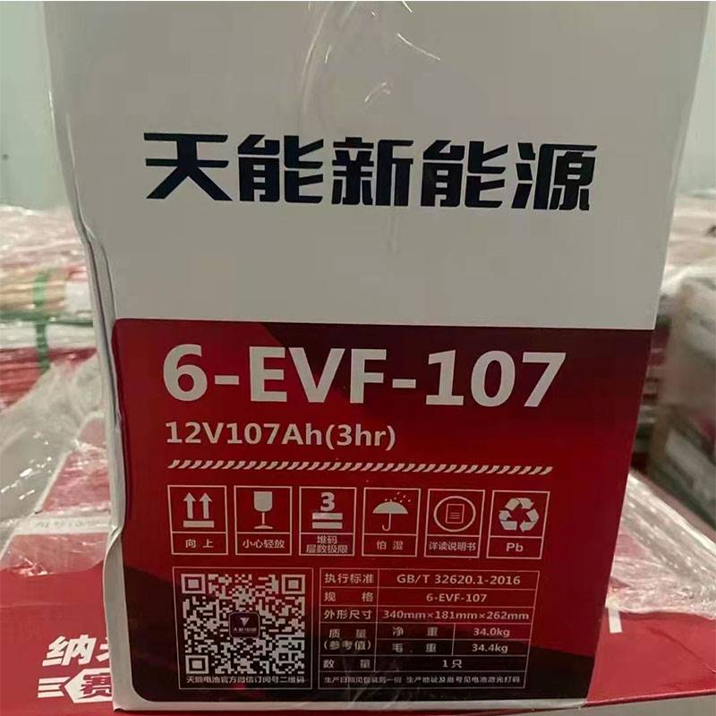 天能12V107AH 洗地机 比德文 御捷电动汽车电池6-EVF-100-103-107 - 图0