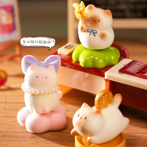 正品猫猫PAL乐无忧转转盲盒摆件旋转玩偶暹罗创意网红生日礼物女 - 图0