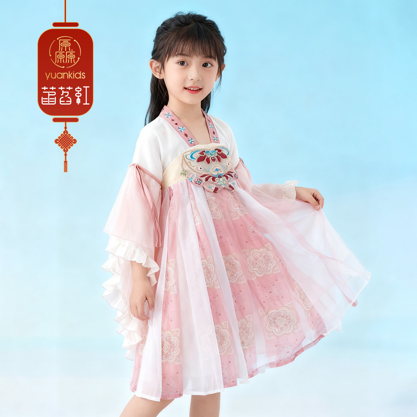 厵yuan女童汉服春秋新款小女孩超仙古装连体襦裙连衣裙女宝演出服 - 图2