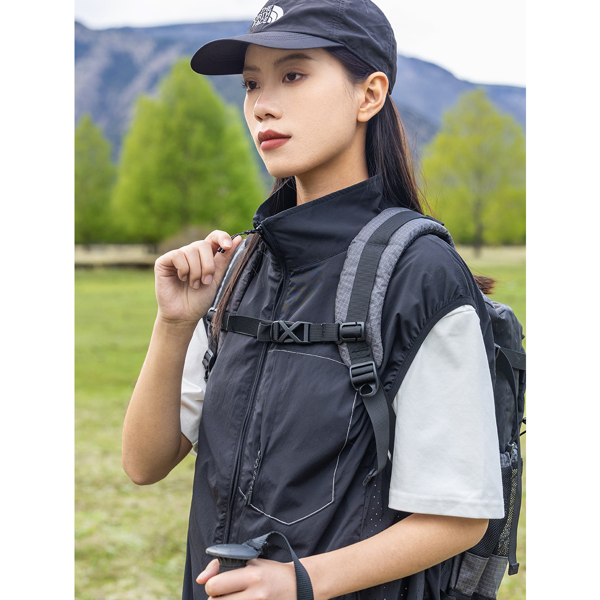 EFTC 夏季山系户外立领双头拉链马甲男 后背反光条宽松无袖坎肩,淘宝优惠券,粉丝福利购,淘宝优惠卷