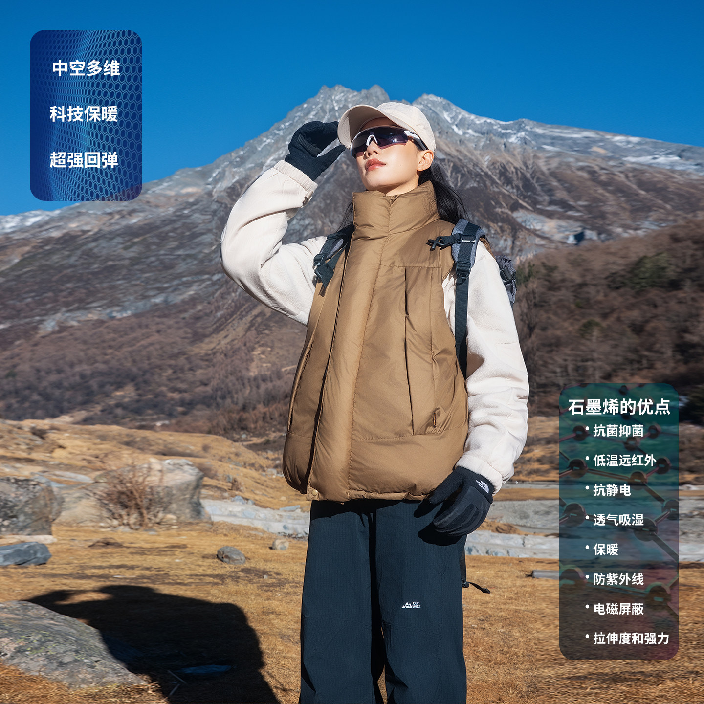 冬季新款无袖坎肩叠穿棉马甲男女同款情侣装户外工装棉服外套,淘宝优惠券,粉丝福利购,淘宝优惠卷