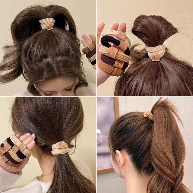 Little bear hair rope thickened hair accessories for girls to tie their hair with high ponytail high elastic rubber band durable