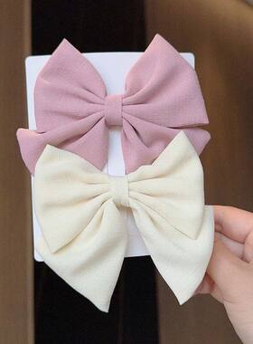 2PCS/Lot Solid Color Grosgrain Ribbon Hair Bows Boutique Hai