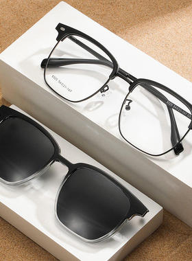 翻盖套镜磁吸驾驶近视太阳镜二合一司机偏光墨镜眉毛眼镜可配度数