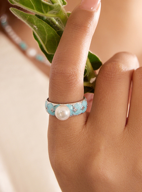 淡水珍珠戒指女高级感开口可调节