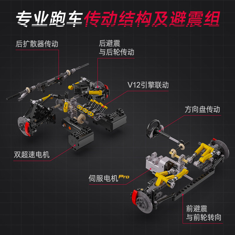 cada咔搭阿波罗太阳神跑车遥控积木 cada咔搭建构/拼插积木