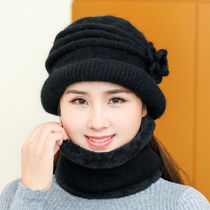 Middle-aged and elderly hat children winter old hat foreign granny mama gross line plus suede comfort warm hat circumference neck