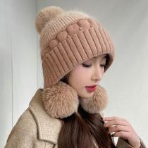 Cute Hair Ball Hat Children Autumn Winter New Plus Suede Warm Protective Ear Comfort Anti-Chill Windproof Fashion Cover Hair Line Hat