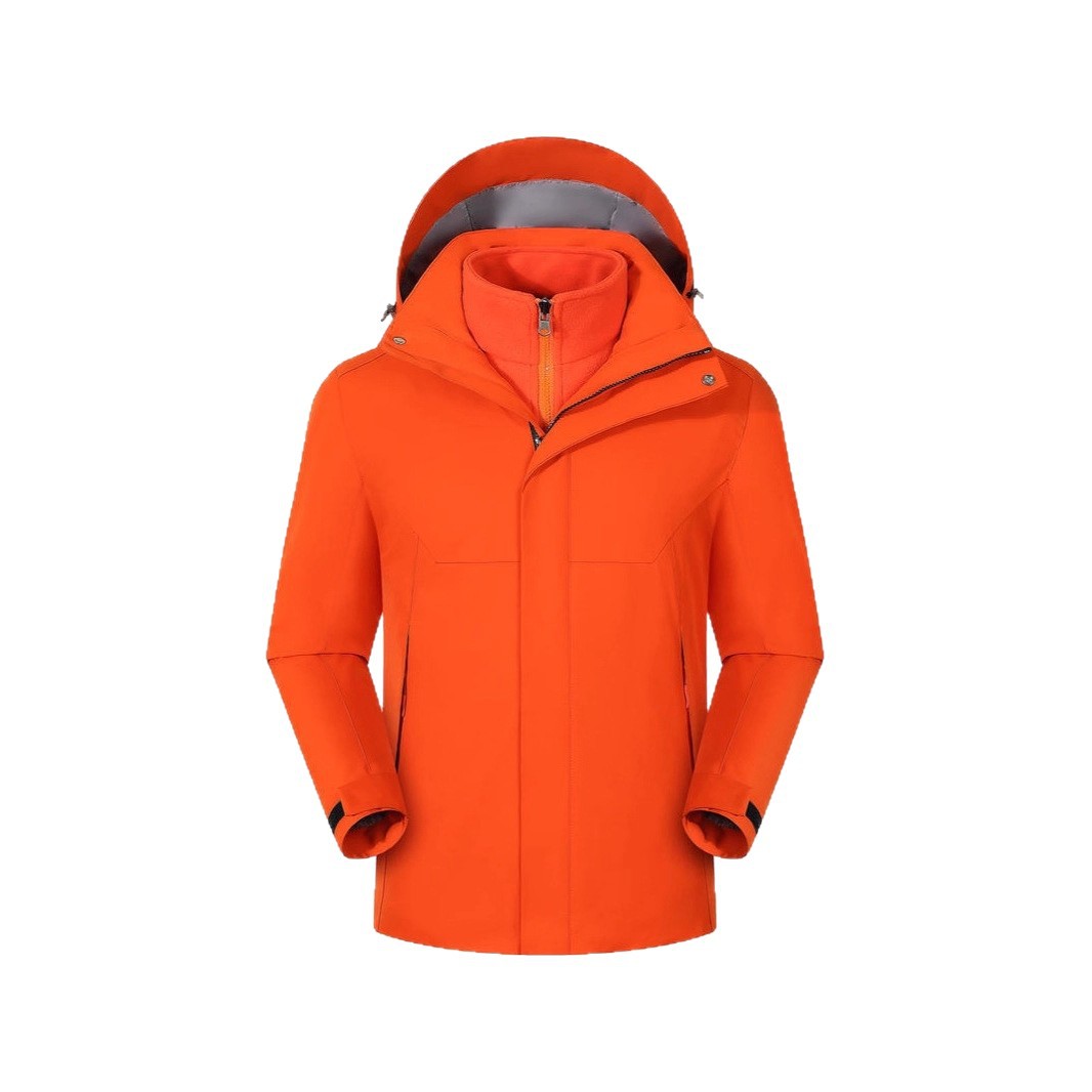 三合一冲锋衣定制logo加绒工作服可拆卸外套户外长袖防风防水工装 - 图3