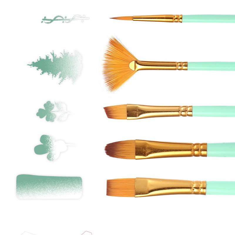 Gouache set acrylic paint brush