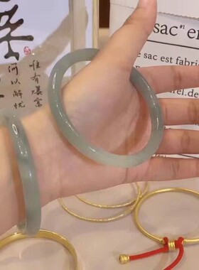 芋泥啵啵玻璃手镯仿玉汉服手链闺蜜学生女贵妃叮当镯一对古风镯子