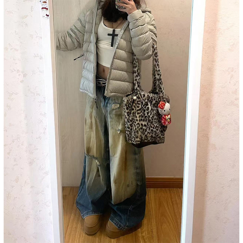 美式复古扎染做旧破洞牛仔裤女2025早秋新款设计感时尚流行弯刀裤,淘宝优惠券,粉丝福利购,淘宝优惠卷