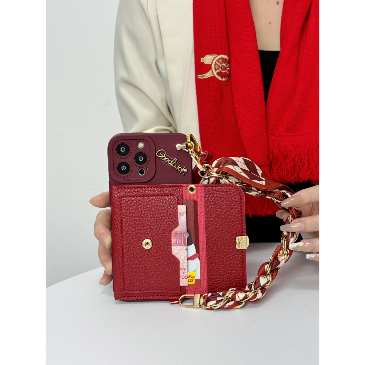 小米civi4pro四叶草零钱包手机壳适用红米note14斜ultra挎s皮x质t卡+包r至g尊c新k款9高8级7/6/5/4/3/2/1/0 - 图3