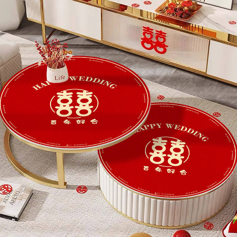 结婚喜庆圆形餐桌垫免洗防水防油茶几垫防烫耐高温桌布婚礼桌面垫,淘宝优惠券,粉丝福利购,淘宝优惠卷