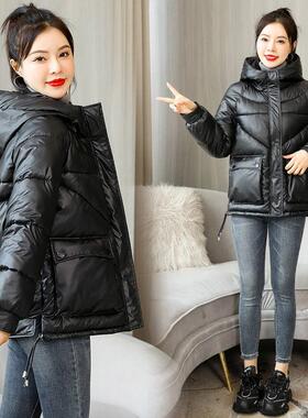 别致年新款冬季羽绒棉服女短款韩版亮面宽松加厚棉衣外套棉袄漂亮