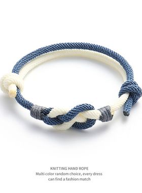 情侣手链ins学生简约高颜值一对小众设计手工编织手绳可调节潮流