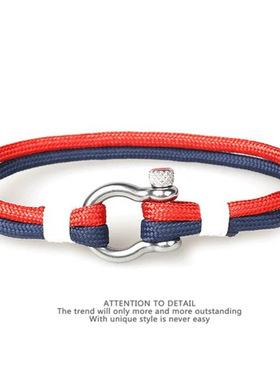 ins 欧美不锈钢扣弓型手工编织手绳潮百搭时尚简约运动学生礼物