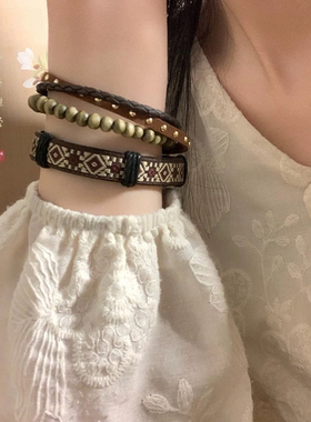 波西米亚异域民族风菩提串珠手链女复古小众手绳手串学生闺蜜手饰