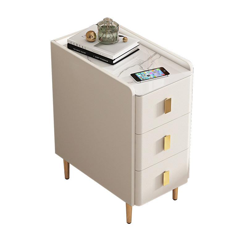 超窄智能床头柜实木简约现代无线充电带灯边柜小型三抽家用储物柜,淘宝优惠券,粉丝福利购,淘宝优惠卷