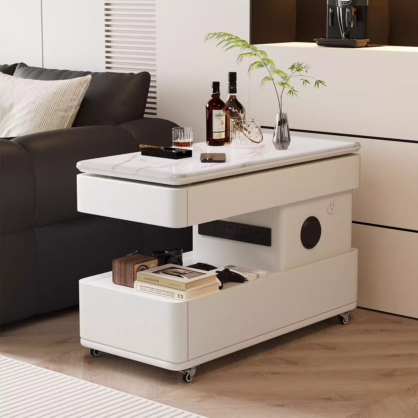 可移动可升降茶几小户型客厅推车现代简约边柜多功能意式沙发边几,淘宝优惠券,粉丝福利购,淘宝优惠卷