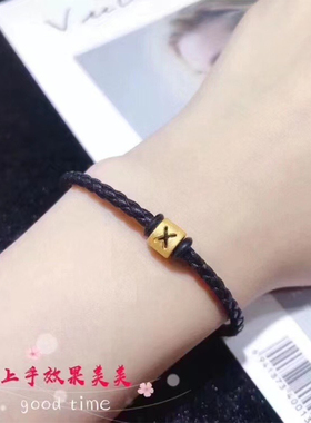 DIY足金26个字母手串随搭黄金