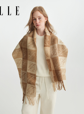 ELLE100%羊毛秋冬保暖围巾礼盒