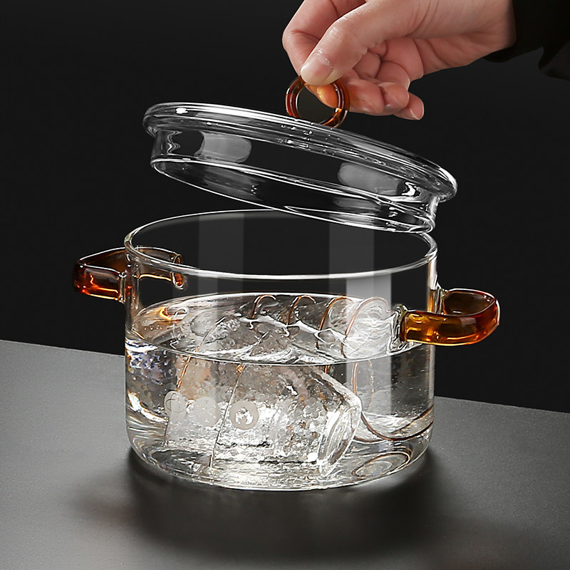 玻璃消毒锅茶洗带盖洗茶器可明火耐高温大号电陶炉煮茶杯器笔洗缸,淘宝优惠券,粉丝福利购,淘宝优惠卷