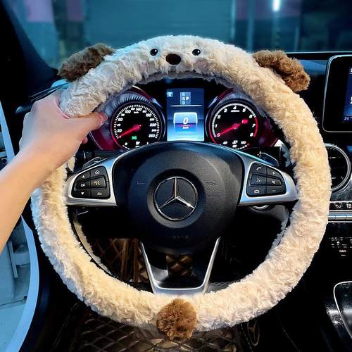 奔驰宝马奥迪大众冬季汽车方向盘套毛绒保暖2025新款防滑四季通用 - 图0