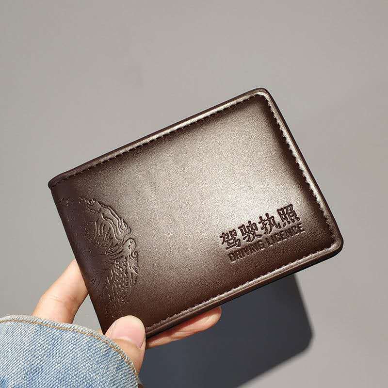 真皮质感驾驶证皮套多功能卡包男女驾照行驶证二合一机动车证件套 - 图0