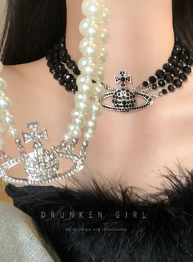 西太后珍珠土星项链女多层叠戴