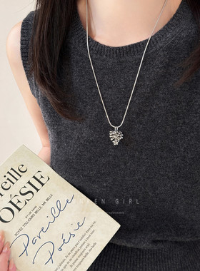 金色复古松果项链女款秋冬