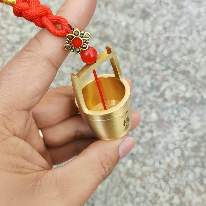 新款镀铜一桶金汽车挂件高档招财进宝水桶车载挂式汽车装饰挂件,淘宝优惠券,粉丝福利购,淘宝优惠卷