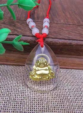 仿金观音佛吊坠红绳项链
