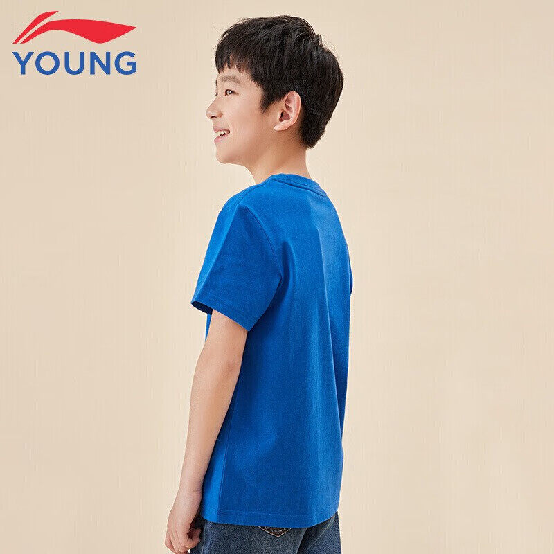 李宁正品官方旗舰店儿童T恤夏短袖男童女孩透气圆领休闲运动上衣,淘宝优惠券,粉丝福利购,淘宝优惠卷