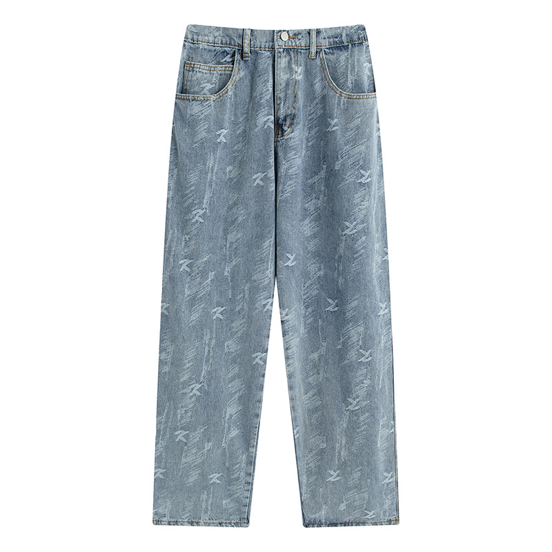 proteusboy春秋季阔腿直筒潮牛仔裤 ProteusBoy牛仔裤