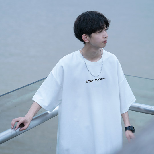 回力美式短袖T恤男士夏季2025新款纯棉重磅潮牌男生半袖男装上衣