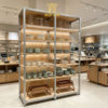 Log aluminum profile tableware island display cabinet ceramic ware tea set home store floor display shelf