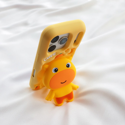 带支架水豚噜噜适用iphone17苹果16pro手机壳15promax可爱卡通14pm全包边保护13max加厚防摔软硅胶套创意新款 - 图1