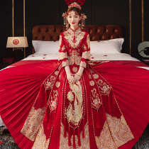 Show Wo Costume Bride 2023 New Wedding Gown Chinese Wedding Clothes Lovers Longfeng Vest Little Subshow and Winter