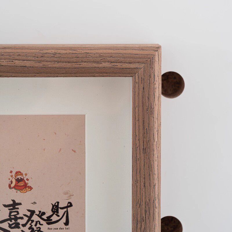 15mm hole board accessories wooden photo frame log style wall hanging no punching photo solid wood frame photo wall