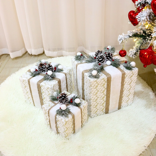 Рождественский декор, подарочная коробка, комплект для отеля, 3 предмета