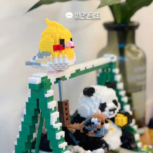 潮乐创仿真小鸟虎皮鹦鹉男女孩儿童动物玩具模型手办公仔生日礼物 - 图0