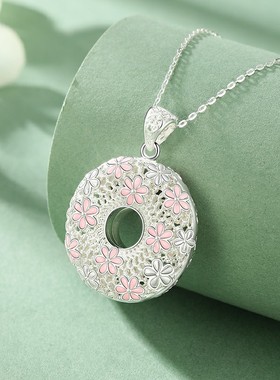 足银s999繁花平安扣项链