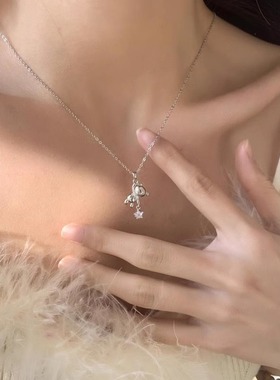 足银999摘星小熊项链女